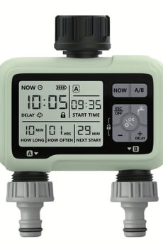 NNETM Dual-Outlet Water Timer for Automatic Irrigation