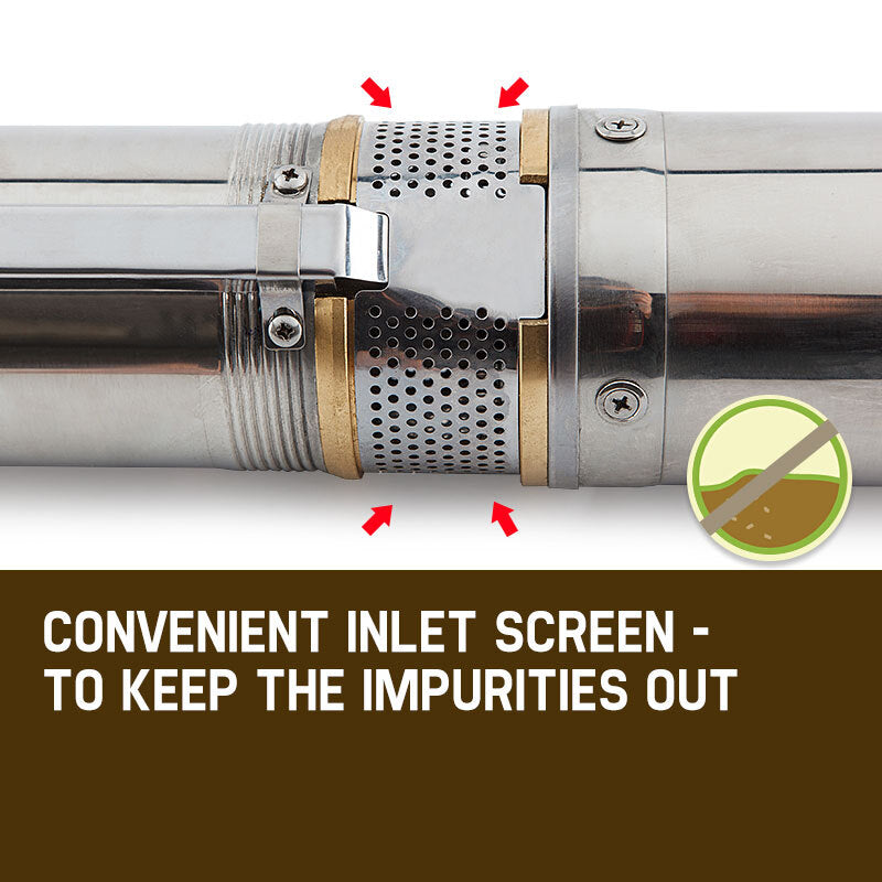 NNEMB 1.5HP Submersible Bore Water Pump Deep Well Irrigation Stainless Steel - Image 3