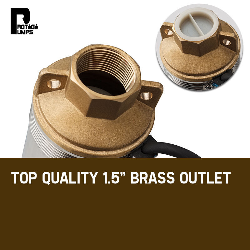 NNEMB 1.5HP Submersible Bore Water Pump Deep Well Irrigation Stainless Steel - Image 2